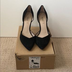 Zara black suede d’Orsay pumps